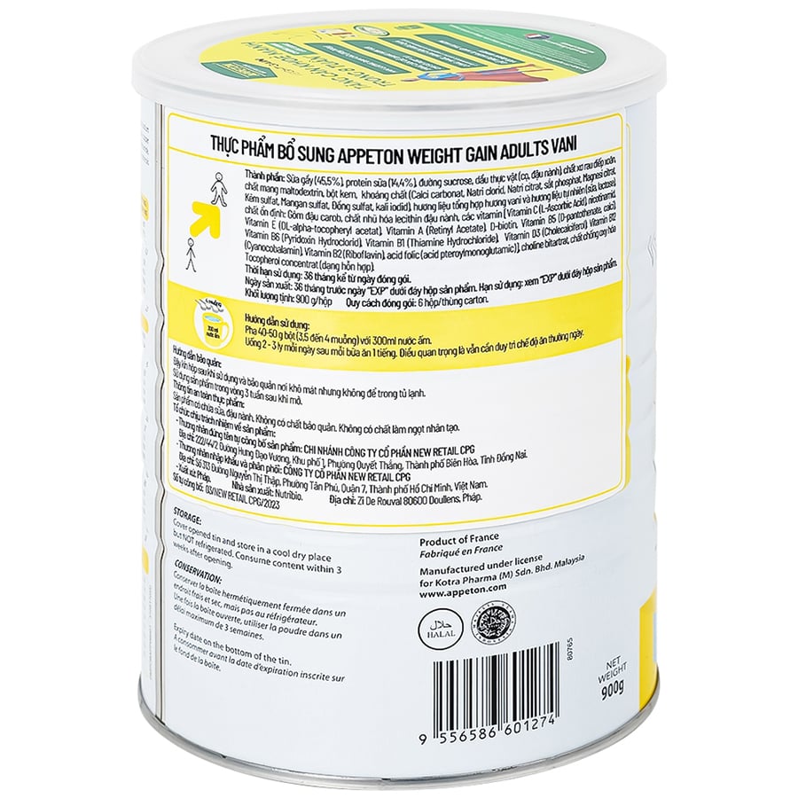 Sữa Appeton Weight Gain Cho Người Lớn Hương Vani, Chocolate 900g, 450g