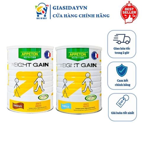 Sữa Appeton Weight Gain Cho Người Lớn Hương Vani, Chocolate 900g, 450g