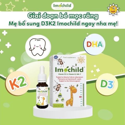 Vitamin Imochild D3K2 MK7 DHA 20ml Vinmec Tăng Chiều Cao, Xương Chắc Khoẻ, Cải Thiện Trí Não