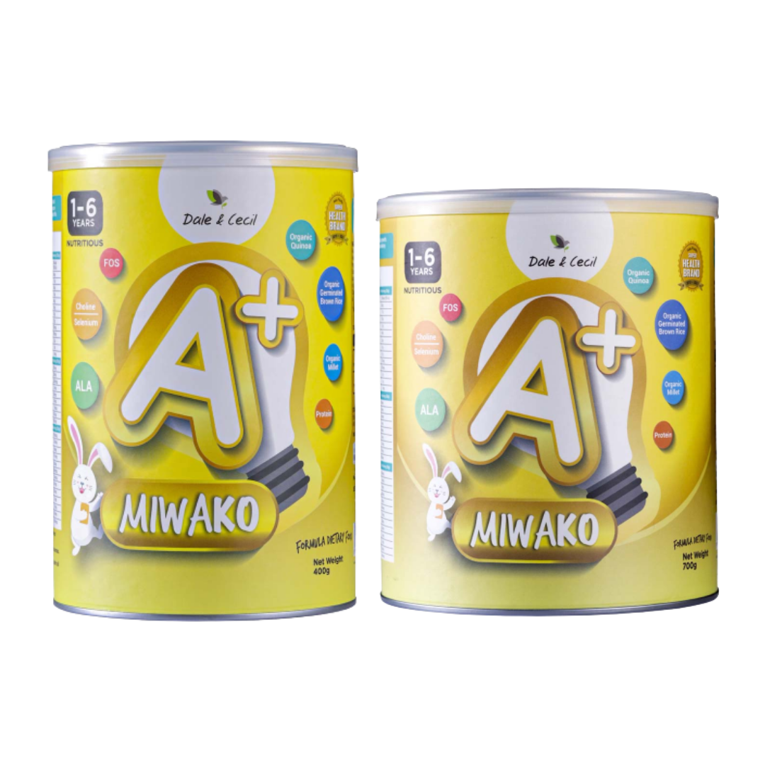 Sữa Hạt Thực Vật Hữu Cơ Miwako A+ Vị Vani 700g, 400g cho trẻ từ 1-6 tuổi - Sữa Bột Công Thức