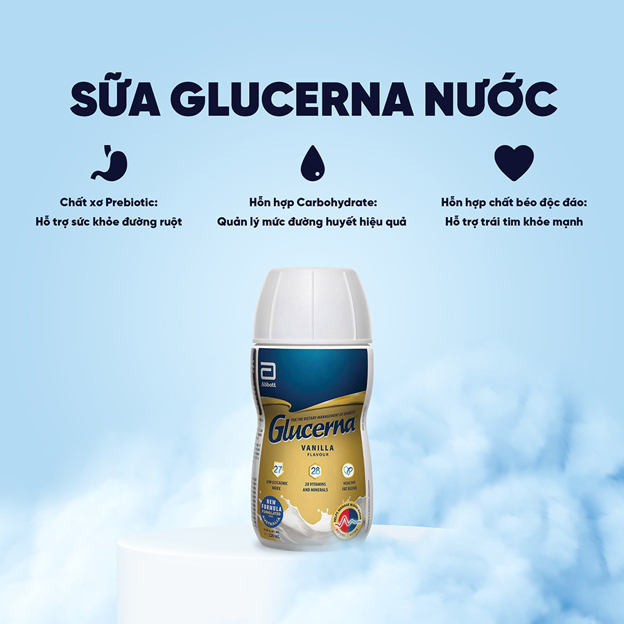 Thùng 30 Chai Sữa Nước Glucerna Úc Dành Cho Người Tiểu Đường Hương Vani 220ml