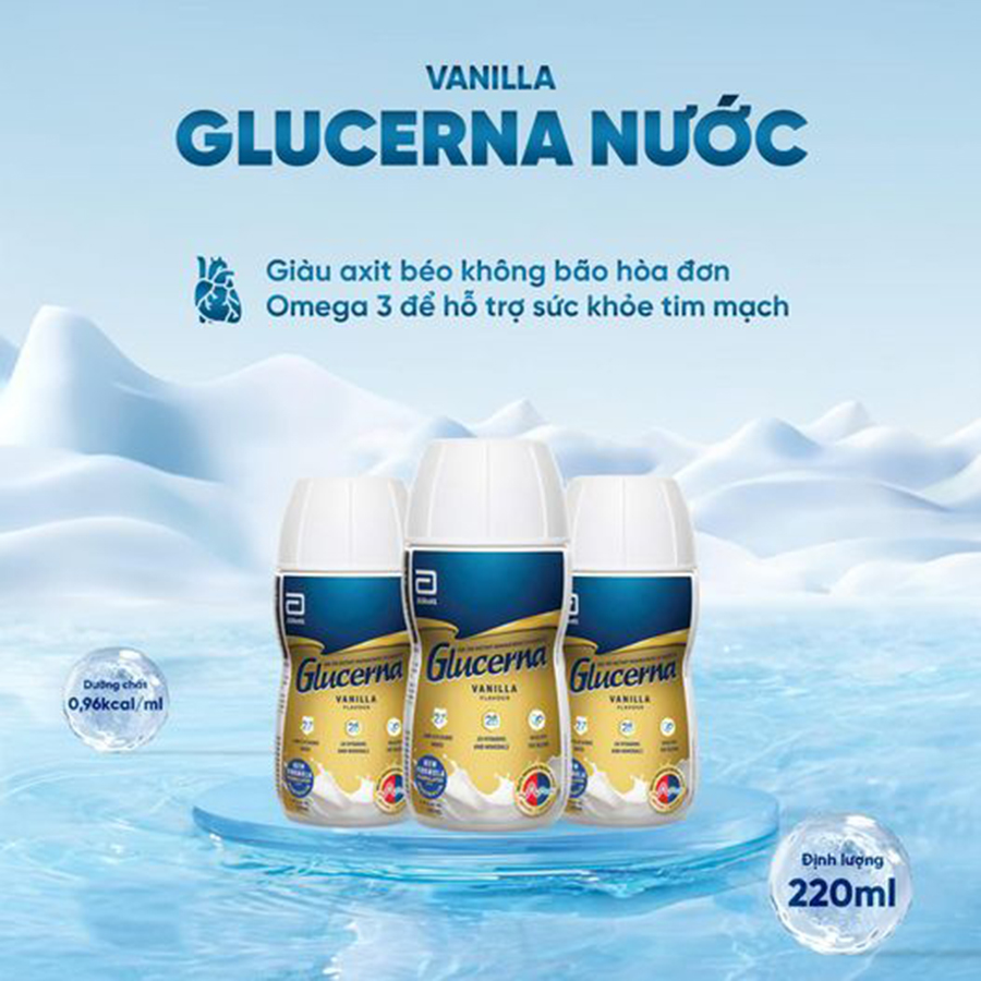 Thùng 30 Chai Sữa Nước Glucerna Úc Dành Cho Người Tiểu Đường Hương Vani 220ml