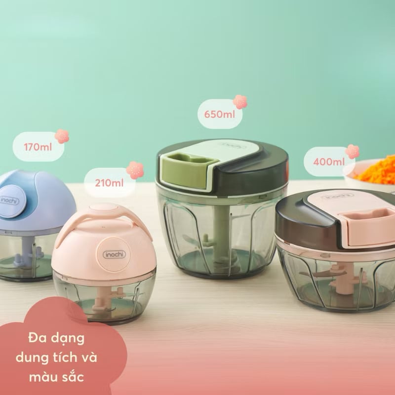 [ QT Kabr 2 ] Dụng Cụ Xay Tỏi Ớt Inochi Yoko 650ml