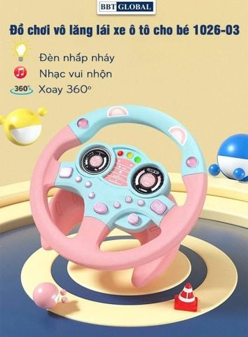 [ QT Kab 3 ] Đồ chơi vô lăng xoay có đèn và nhạc