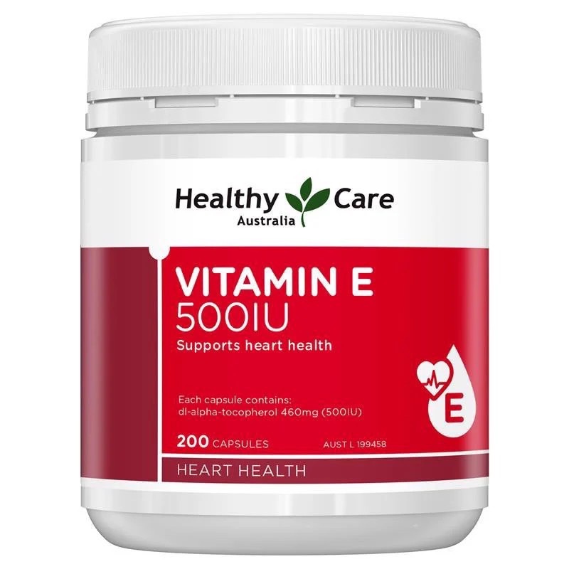 Viên Uống Bổ Sung Vitamin E Healthy Care Vitamin E 500IU 200 Viên - Thực Phẩm Chức Năng Hỗ Trợ Sức Khoẻ