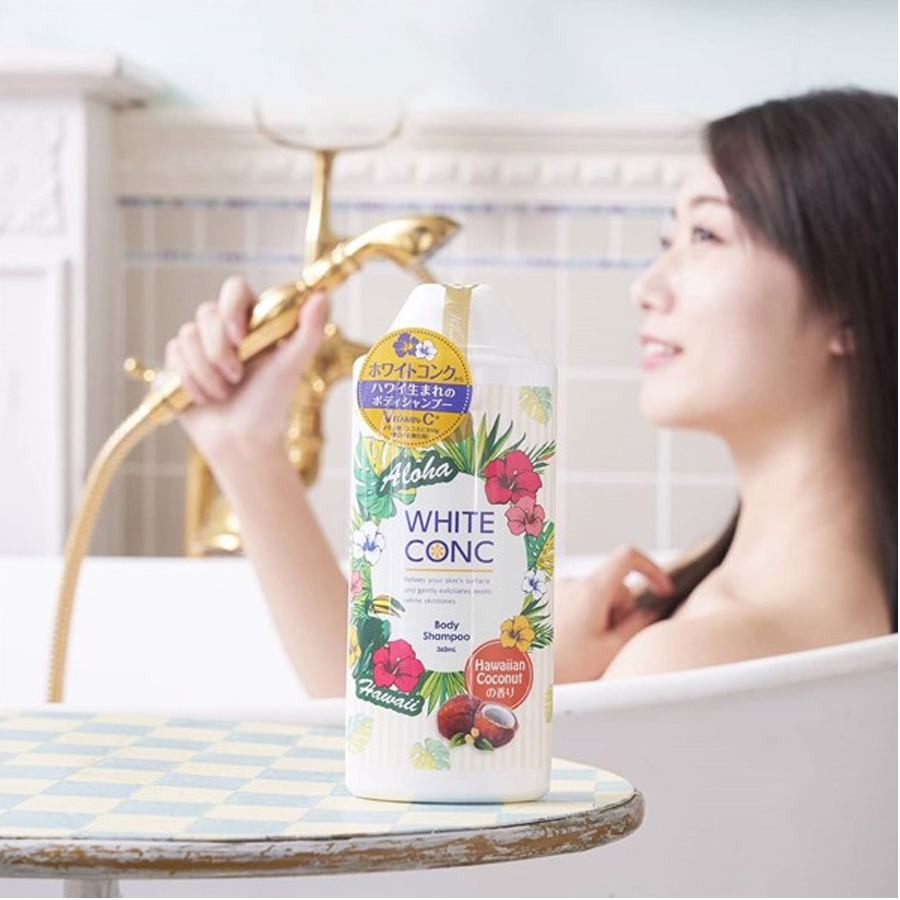 Sữa Tắm Dưỡng Trắng Da Hương Dừa Hawaiian Coconut White Conc Nhật Bản - White Conc Body Shampoo
