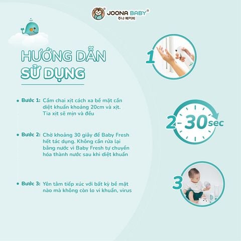 Xịt Khuẩn Khử Mùi Baby Fresh Joona Baby 300ml, 60ml