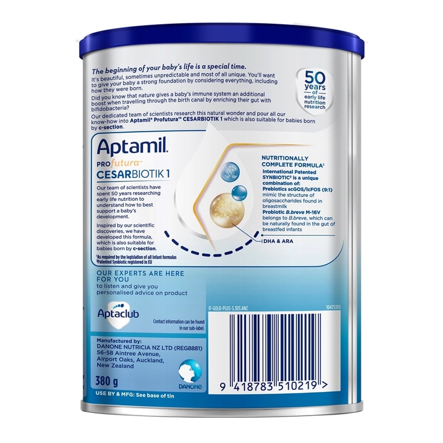 Sữa Aptamil New Zealand Profutura Cesar Biotik 380g 800g | Số 1,2,3 - Sữa Bột Công Thức