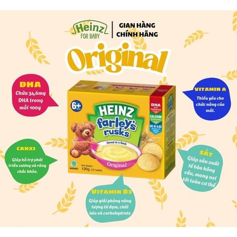Bánh Quy Ăn Dặm Heinz Farley Rusks 6M+ 120g