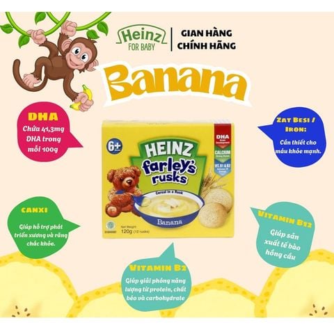 Bánh Quy Ăn Dặm Heinz Farley Rusks 6M+ 120g