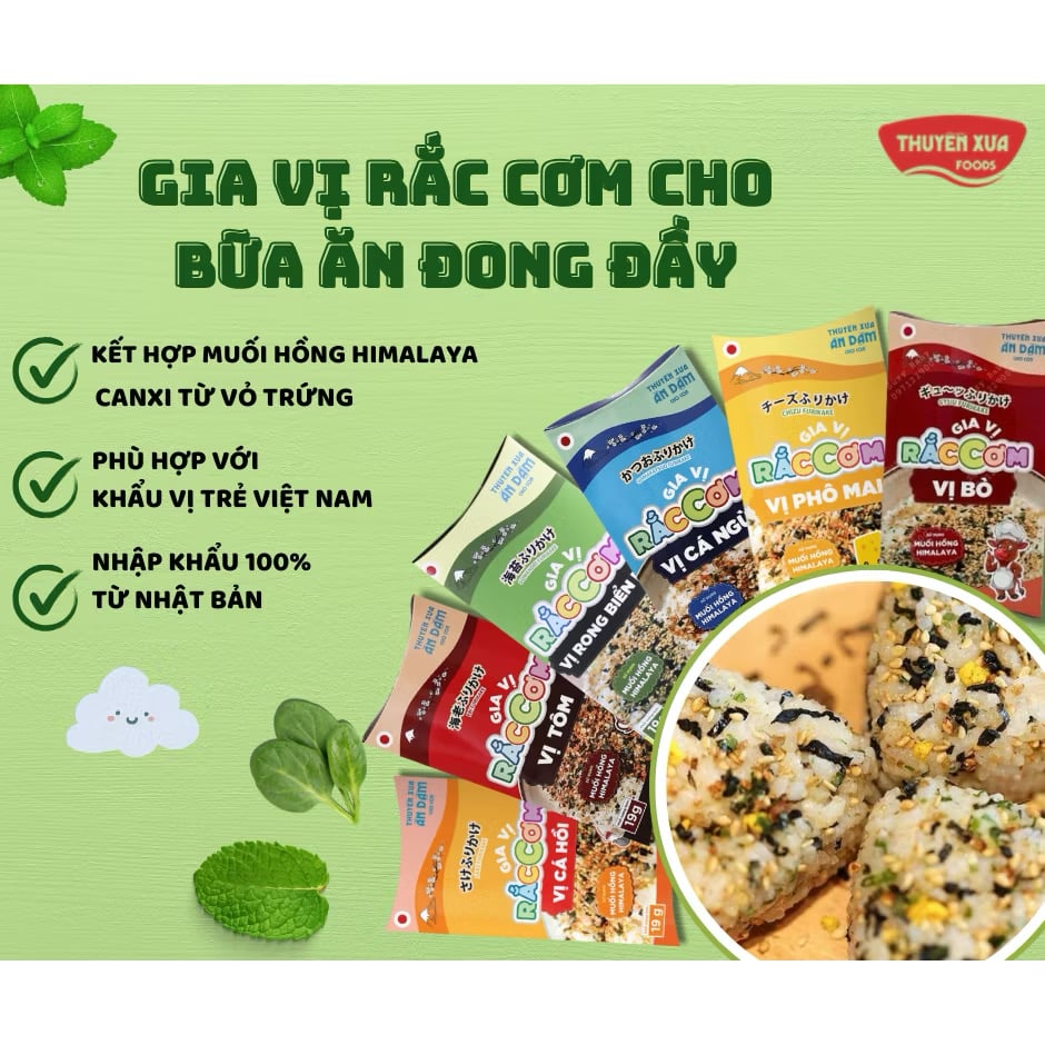 Gia Vị Rắc Cơm Ăn Dặm Thuyền Xưa Nguyên Liệu Nhật Bản Gói 19g Cho Bé Từ 1 Tuổi