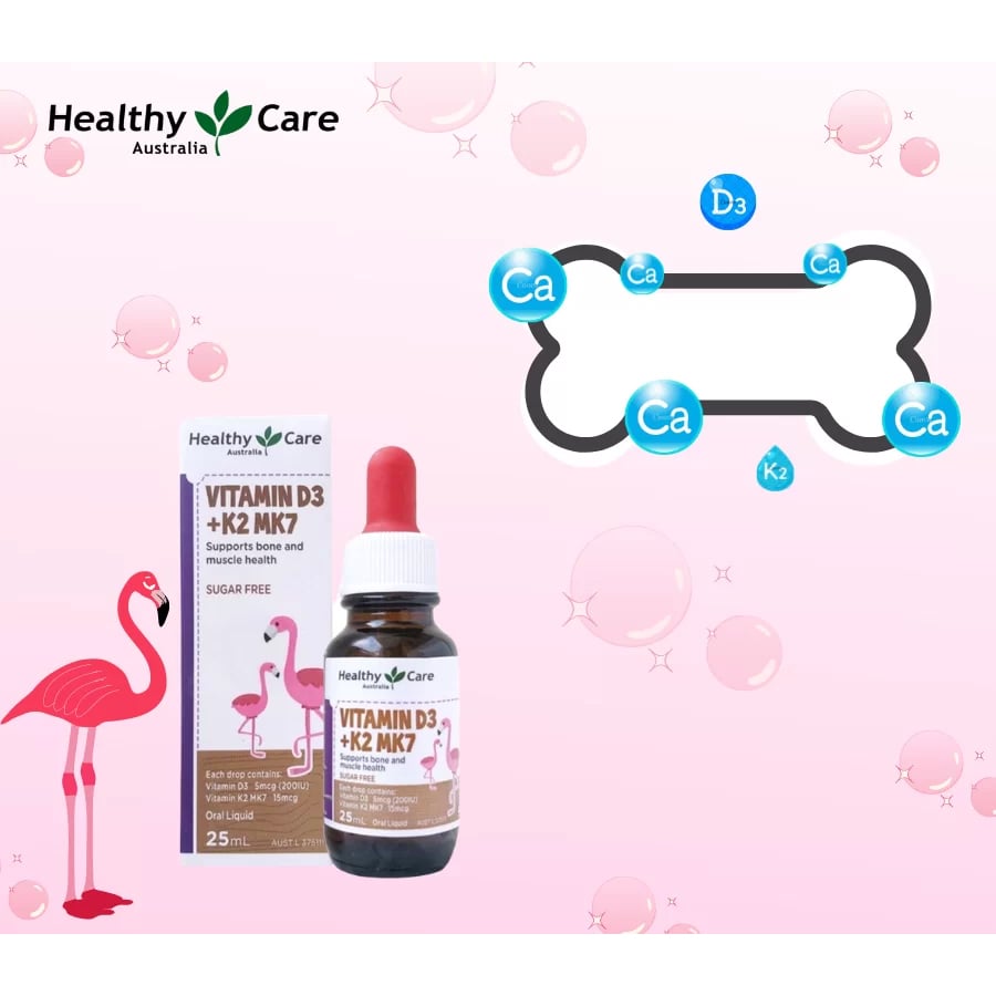 Vitamin D3 + K2 MK27 Healthy Care Úc 25ml Thực Phẩm Bổ Sung Chăm Sóc Sức Khoẻ Bé