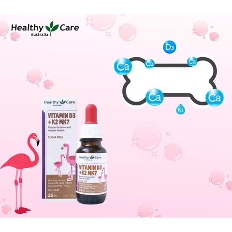 Vitamin D3 + K2 MK27 Healthy Care Úc 25ml Thực Phẩm Bổ Sung Chăm Sóc Sức Khoẻ Bé