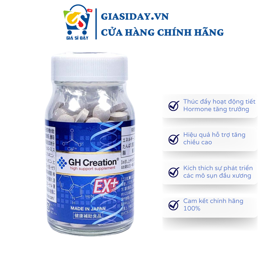 Viên Uống Hỗ Trợ Tăng Chiều Cao Nhật Bản GH Creation EX+ 270 Viên