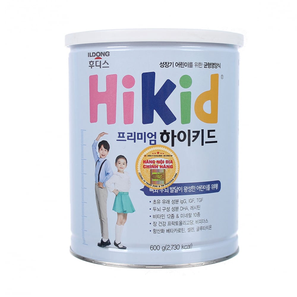 Sữa Tăng Chiều Cao Ildong Hikid Hàn Quốc - Dê Núi 650g, Bò Vani 600g, Bò Premium 600g, Bò Socola 650g - Sữa Bột Công Thức