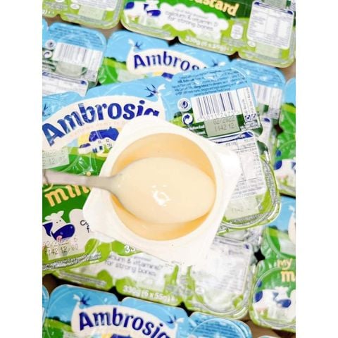 Váng Sữa Ambrosia UK Cho Bé Ăn Dặm 6M+ Vị Truyền Thống , Ít Đường - Lốc 6 Hộp x 55g