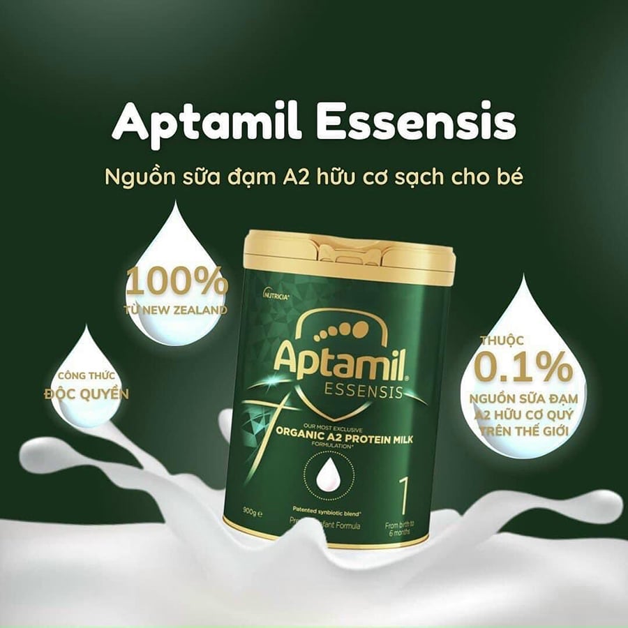 Sữa Công Thức Aptamil Essensis Úc Organic A2 Protein Số 1,2,3 - Hộp 900g