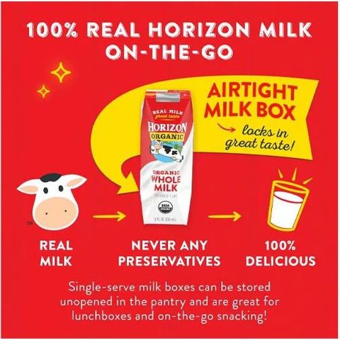 Sữa Tươi Dạng Nước Horizon Organic Whole Milk Nguyên Kem - Thùng 12 Hộp 236ml