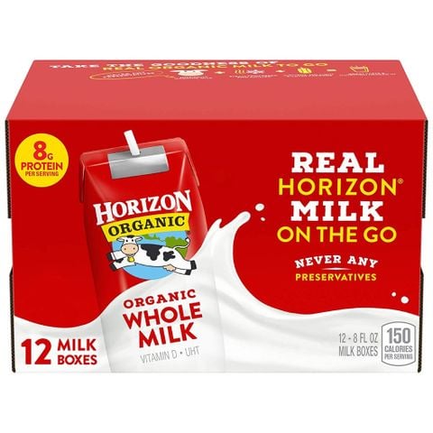Sữa Tươi Dạng Nước Horizon Organic Whole Milk Nguyên Kem - Thùng 12 Hộp 236ml