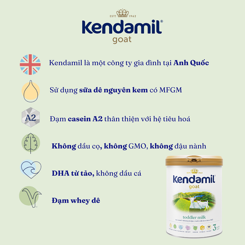 Sữa Dê Kendamil UK Đạm A2 Dễ Tiêu Hoá 800g - Sữa Bột Công Thức