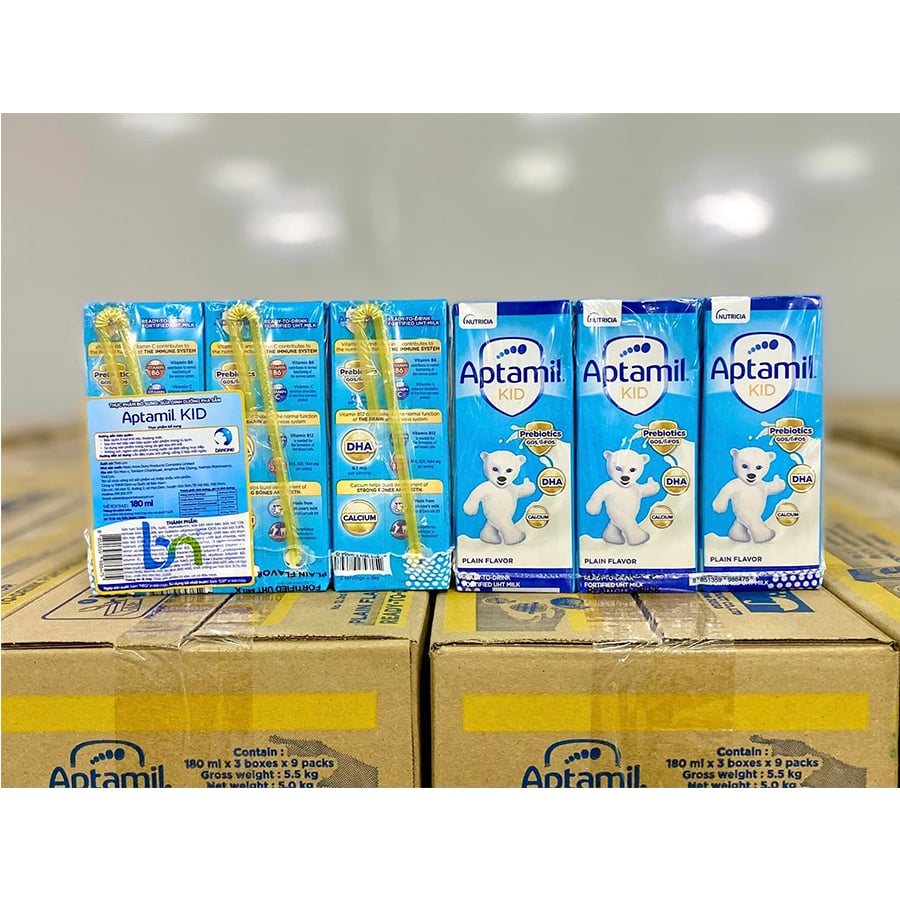 Sữa Nước Aptamil Kid 180ml / Thùng 27 Hộp - Sữa Công Thức Dinh Dưỡng Pha Sẵn