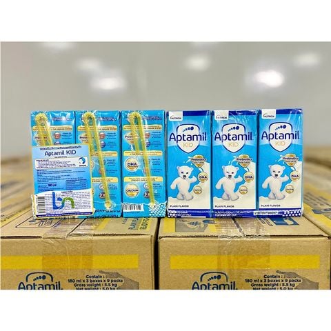 Sữa Nước Aptamil Kid 180ml / Thùng 27 Hộp - Sữa Công Thức Dinh Dưỡng Pha Sẵn