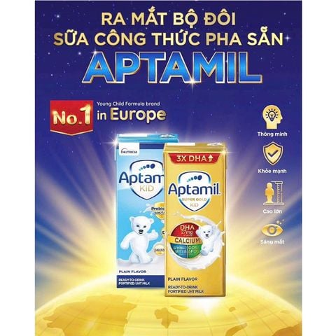 Sữa Nước Aptamil Kid 180ml / Thùng 27 Hộp - Sữa Công Thức Dinh Dưỡng Pha Sẵn