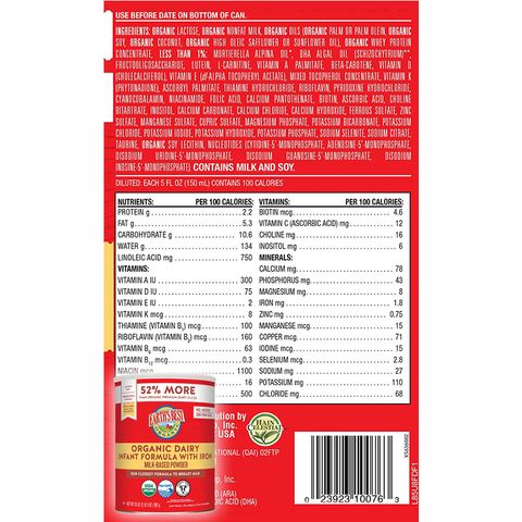 Sữa Earth's Best Organic Dairy / Toddler USA 595g / 907g - Sữa Bột Công Thức