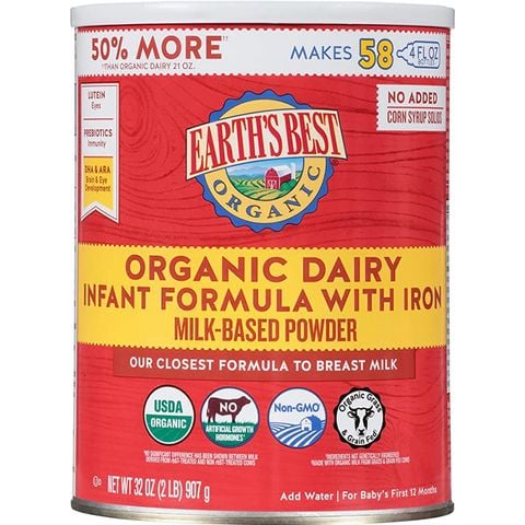 Sữa Công Thức Earth's Best Organic Dairy / Toddler USA 595g / 907g