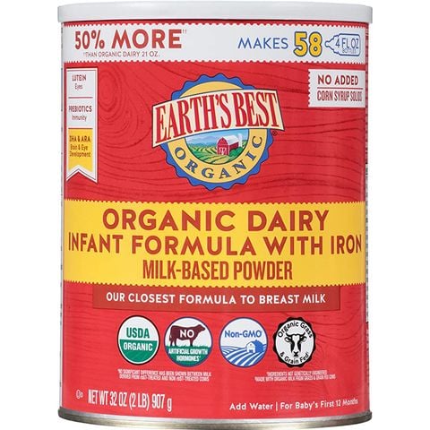 Sữa Earth's Best Organic Dairy / Toddler USA 595g / 907g - Sữa Bột Công Thức