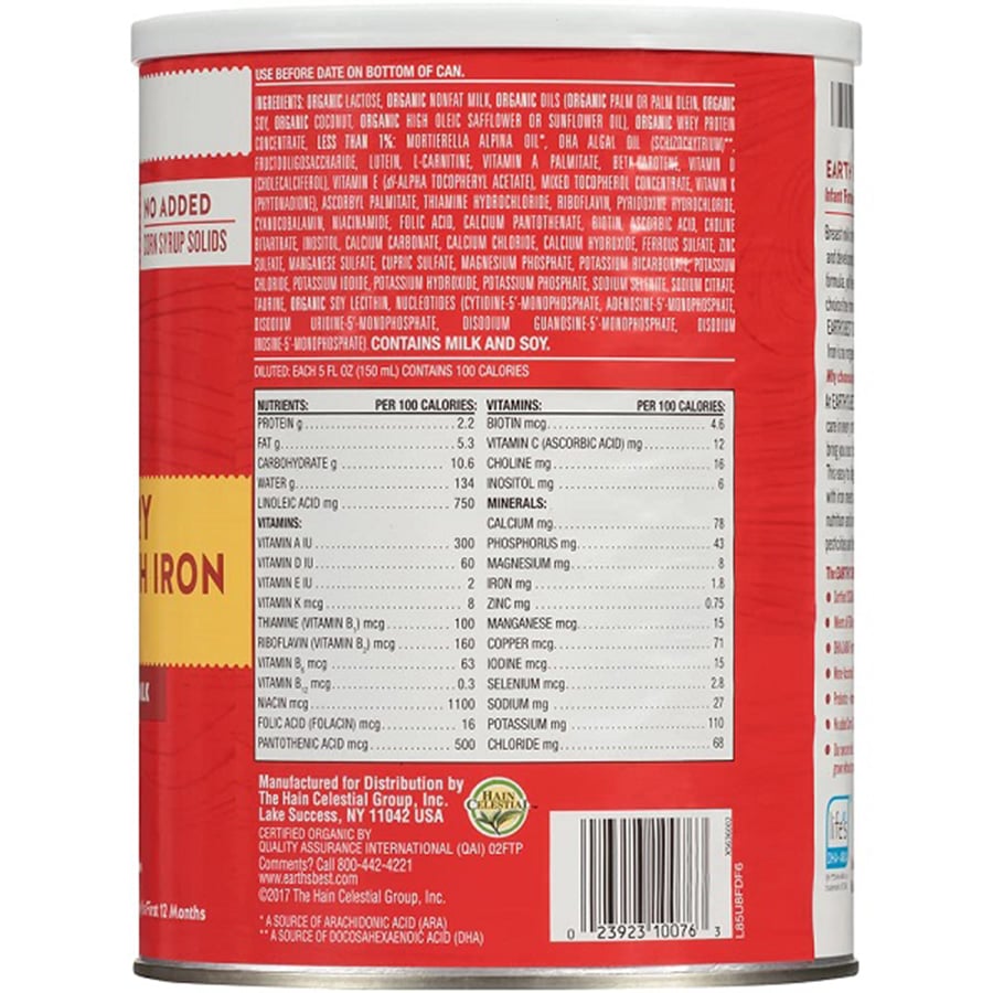 Sữa Earth's Best Organic Dairy / Toddler USA 595g / 907g - Sữa Bột Công Thức
