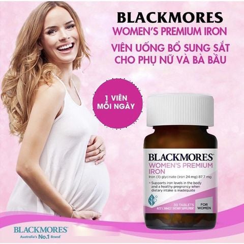 Viên Uống Bổ Sung Sắt Cho Mẹ Bầu Blackmores Women's Premium Iron 30 Viên (1 viên/ngày)