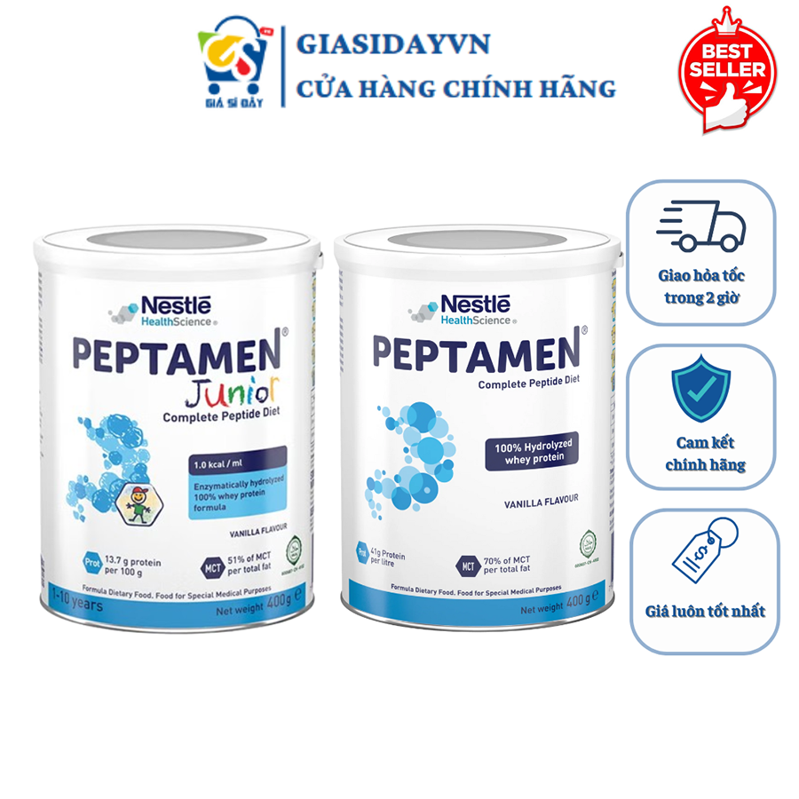 Sữa Peptamen Nestle Adults /Junior Cho Người Lớn, Trẻ Em Kém Hấp Thu, Suy Dinh Dưỡng 400g