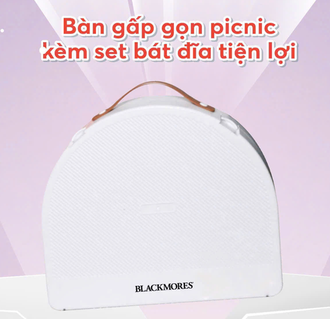 [ QT BLM 10 ] Bàn gấp gọn picnic kèm set bát đĩa