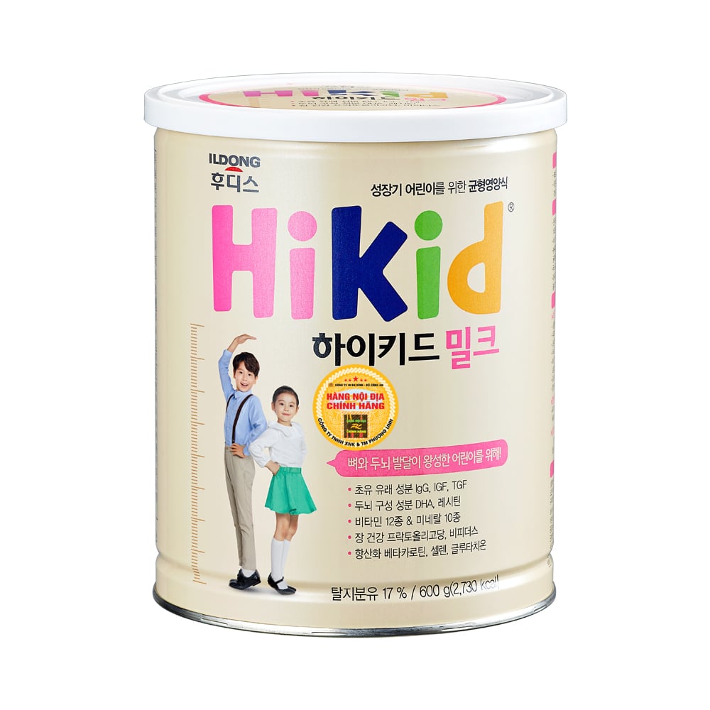 Sữa Tăng Chiều Cao Ildong Hikid Hàn Quốc - Dê Núi 650g, Bò Vani 600g, Bò Premium 600g, Bò Socola 650g - Sữa Bột Công Thức