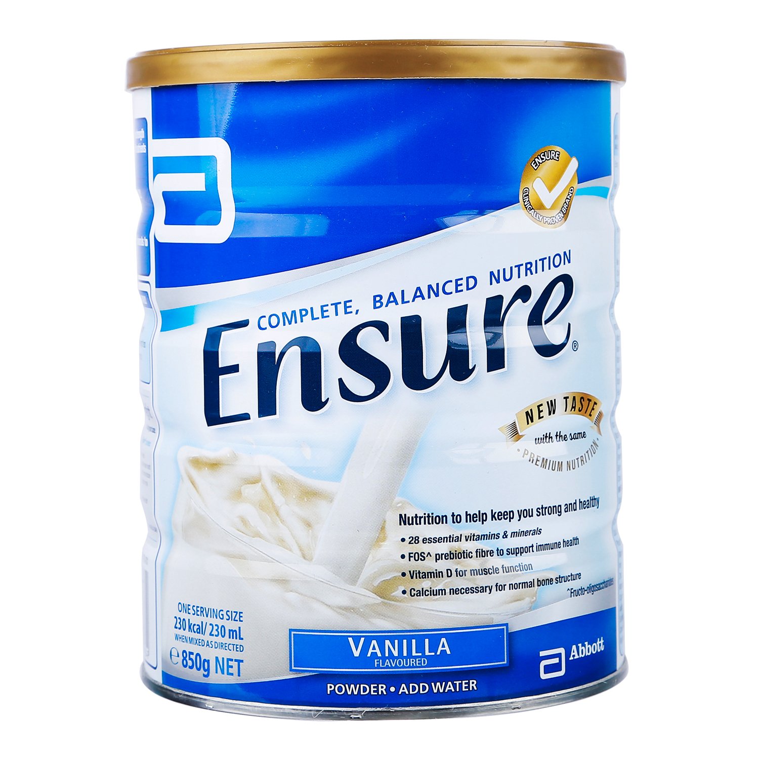 Sữa Bột Ensure Úc Vanilla 850g (Dành cho người cao tuổi, người suy nhược cơ thể)