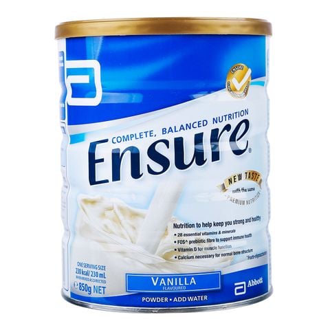 Sữa Bột Ensure Úc Vanilla 850g (Dành cho người cao tuổi, người suy nhược cơ thể)