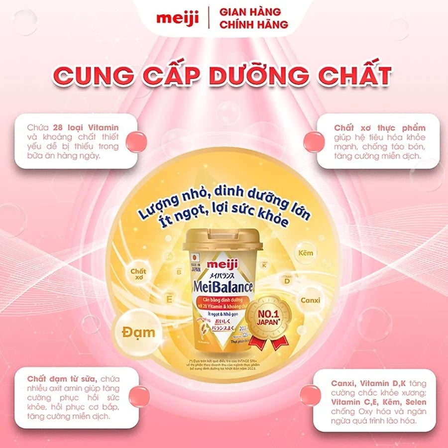 Sữa Nước Meiji MeiBalance Hương Ngũ Cốc Cho Người Lớn Từ 18 Tuổi - Lốc 6H x 125ml