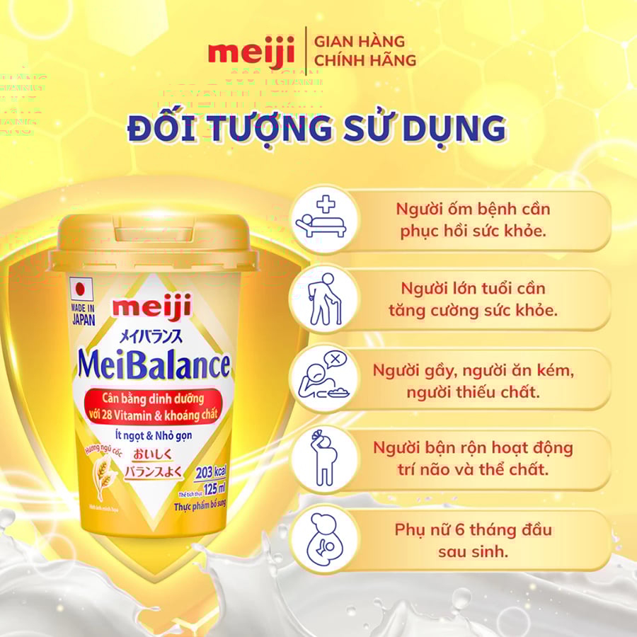 Sữa Nước Meiji MeiBalance Hương Ngũ Cốc Cho Người Lớn Từ 18 Tuổi - Lốc 6H x 125ml
