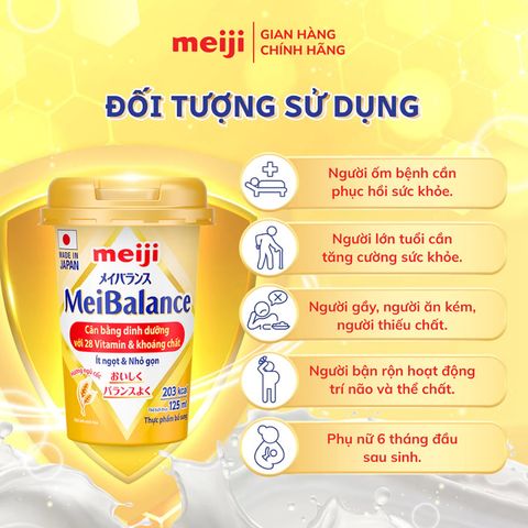 Sữa Nước Meiji MeiBalance Hương Ngũ Cốc Cho Người Lớn Từ 18 Tuổi - Lốc 6H x 125ml