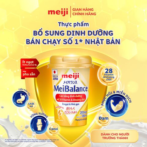 Sữa Nước Meiji MeiBalance Hương Ngũ Cốc Cho Người Lớn Từ 18 Tuổi - Lốc 6H x 125ml