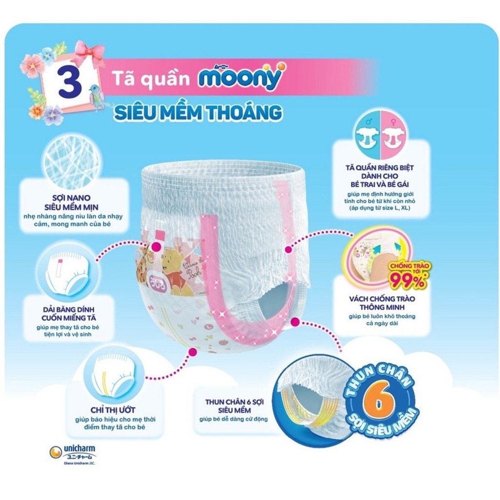 Tã Bỉm Moony Natural Nhật Bản - Dán / Quần - Đủ Size