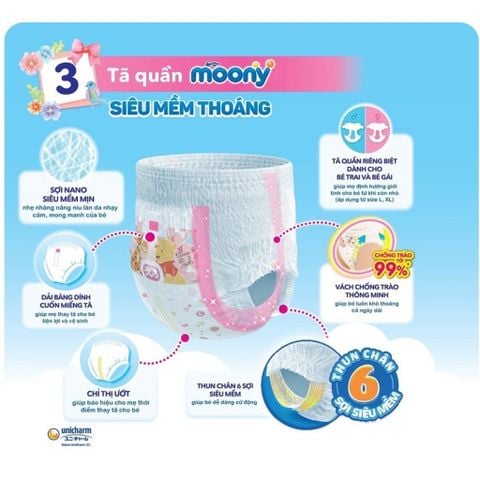 Tã Bỉm Moony Natural Nhật Bản - Dán / Quần - Đủ Size