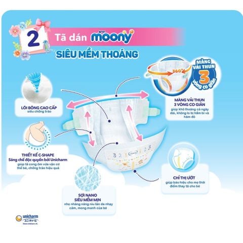 Tã Bỉm Moony Natural Nhật Bản - Dán / Quần - Đủ Size