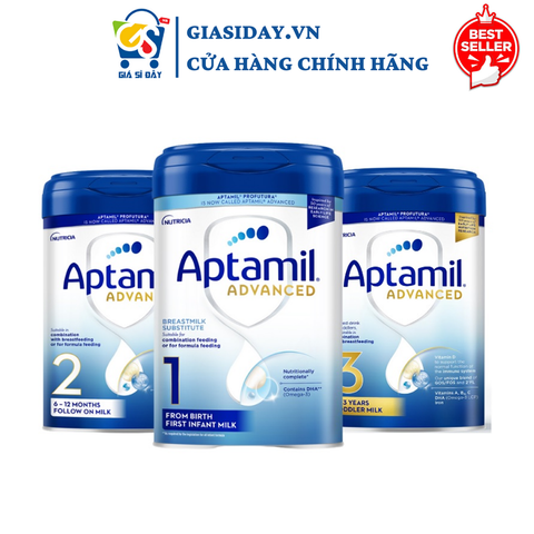 Sữa Aptamil Anh Advanced Lon, Thanh Số 1,2,3 800g - Sữa Bột Công Thức
