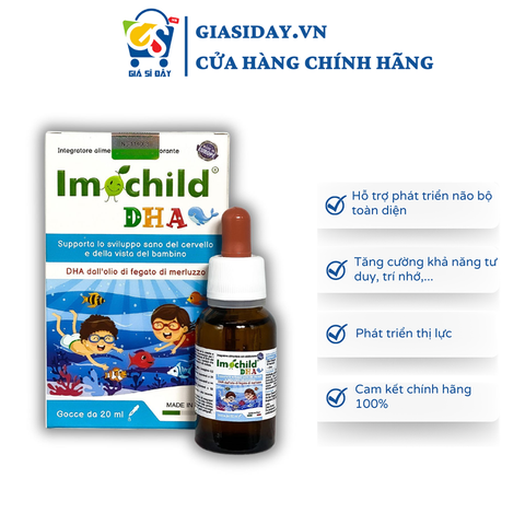 Vitamin DHA Imochild 20ml Phát Triển Não Bộ, Tăng Cường IQ, Trí Nhớ, Thị Lực