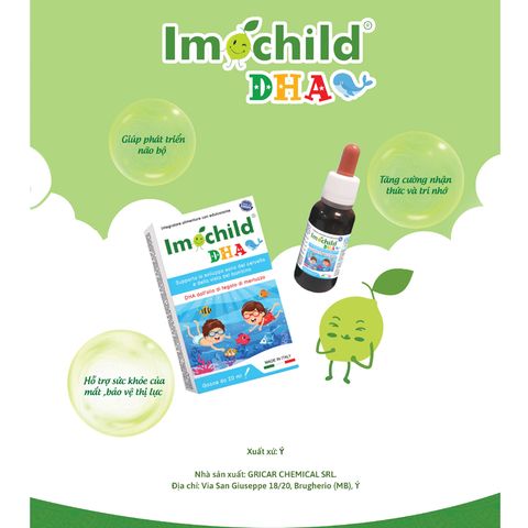 Vitamin DHA Imochild 20ml Phát Triển Não Bộ, Tăng Cường IQ, Trí Nhớ, Thị Lực
