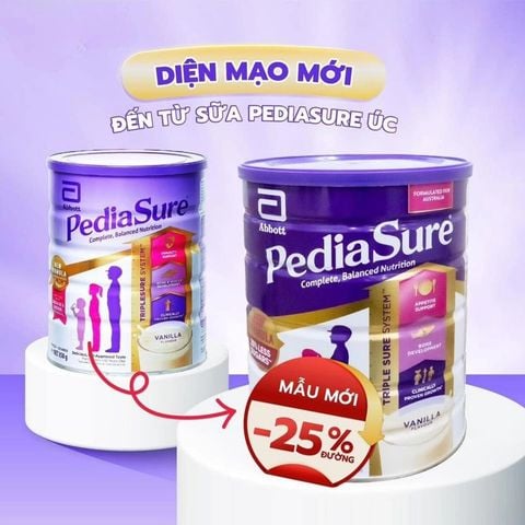 Sữa PediaSure Úc Nắp Tím 850G (trẻ từ 1-10 tuổi) - Sữa Bột Công Thức