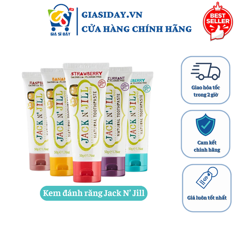Kem Đánh Răng Hữu Cơ Jack N' Jill Organic Úc Cho Bé 6m+ Có Thể Nuốt - Tuýp 50g