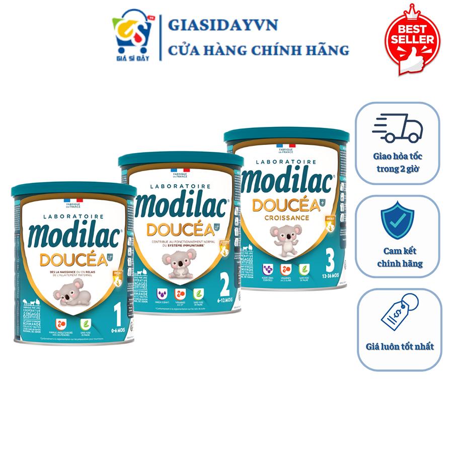 Sữa Modilac DouceA Pháp Phát Triển Toàn Diện - Sữa Bột Công Thức 800g